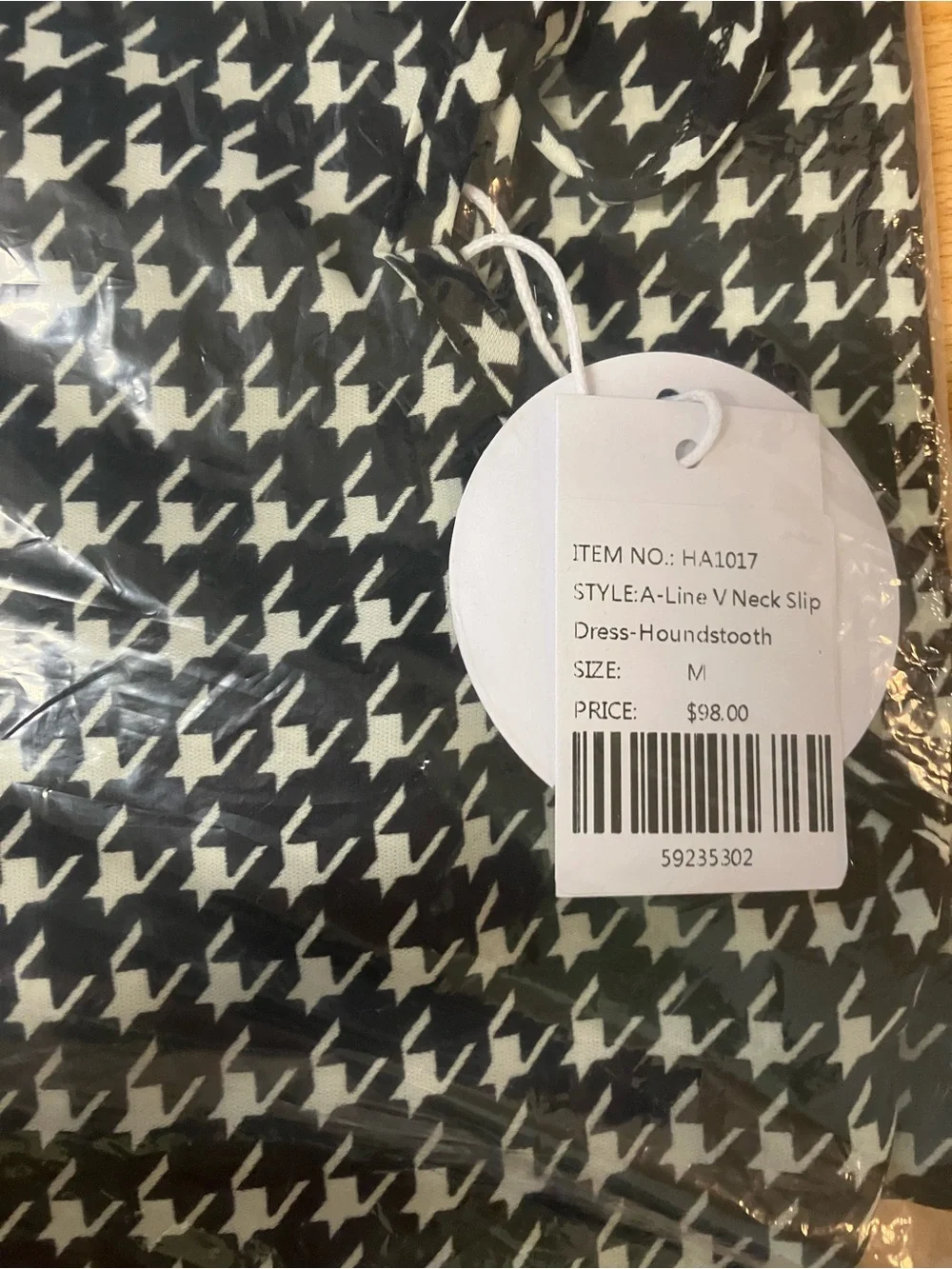 2 Pieces- Black/White A-Line Slip Maxi Dress-Houndstooth w/ Matching Cardigan: M - Picture 13 of 15